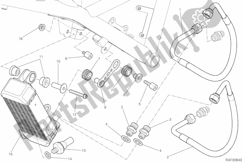 Tutte le parti per il Radiatore Dell'olio del Ducati Scrambler Icon USA 803 2019